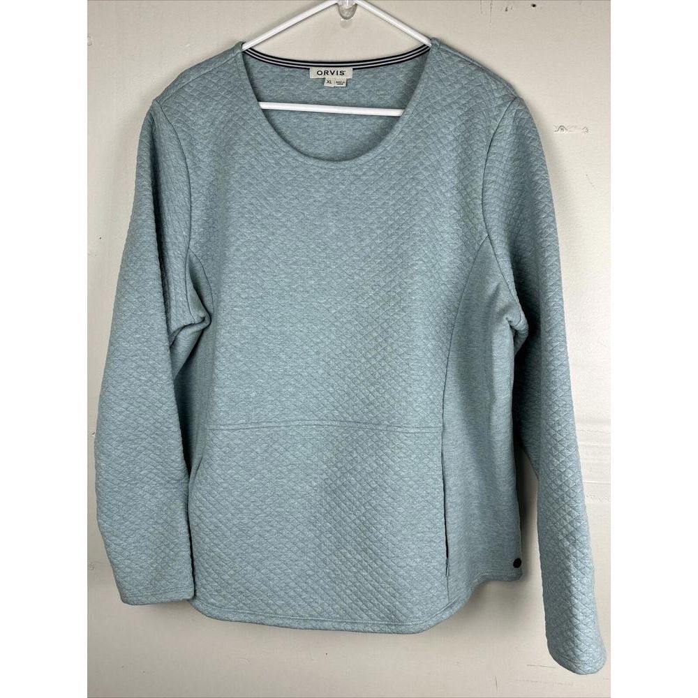 Orvis Light Aqua Quilted Sweatshirt